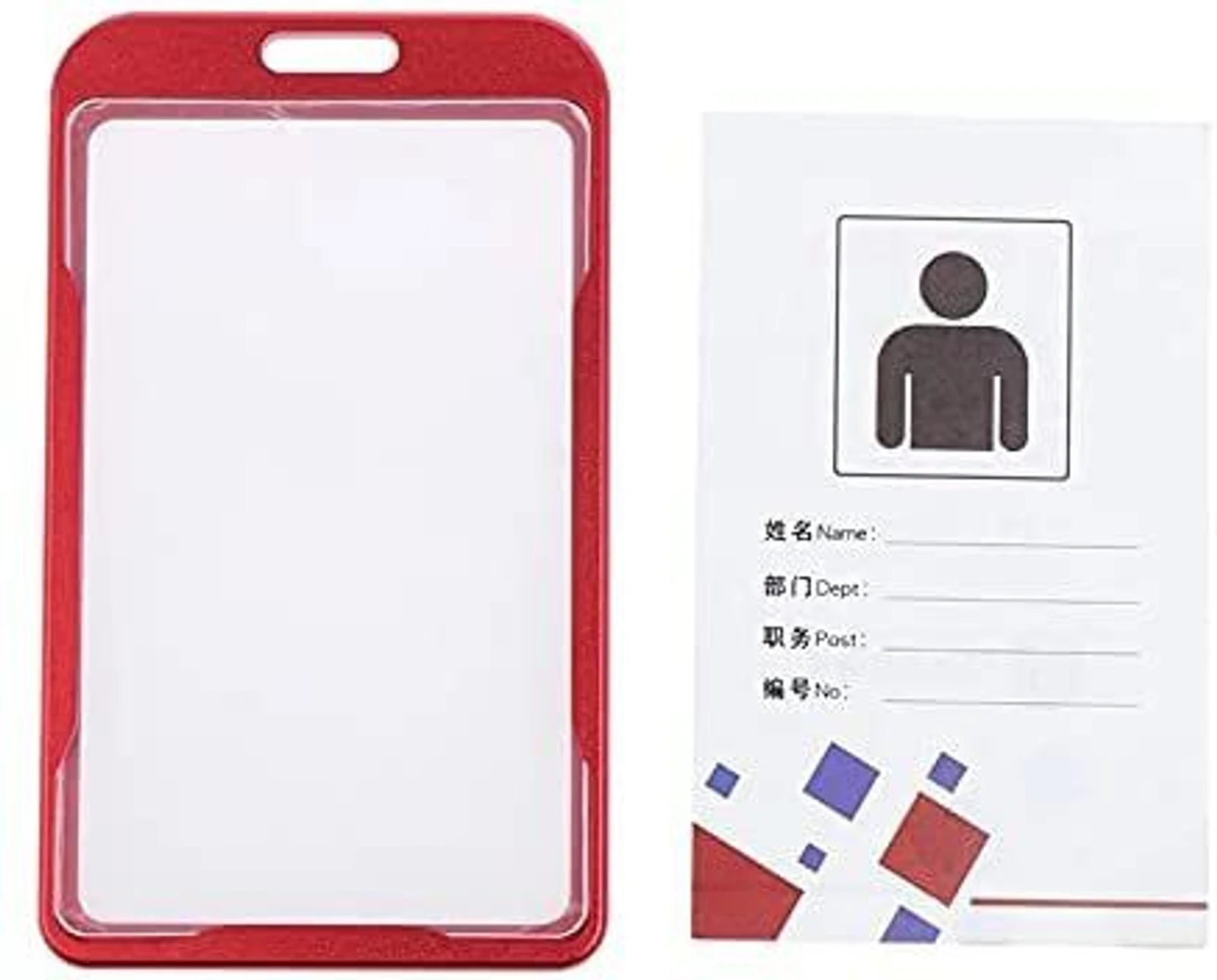 Vertical i- Cards| Hard Metal ID Card Holder/Badge for Office 1 Card Holder (Set of 10)